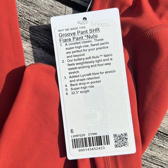 Lululemon Groove Super-High-Rise Flared Pant Nulu cayenne size 6 NWT  brown oran - Picture 6 of 8